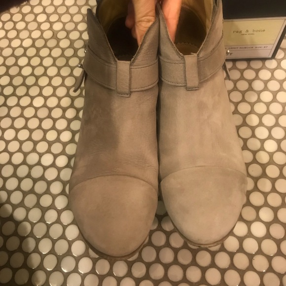 Rag & Bone Harrow Boots Booties Sz 37 or 7 Gray - Picture 5 of 5